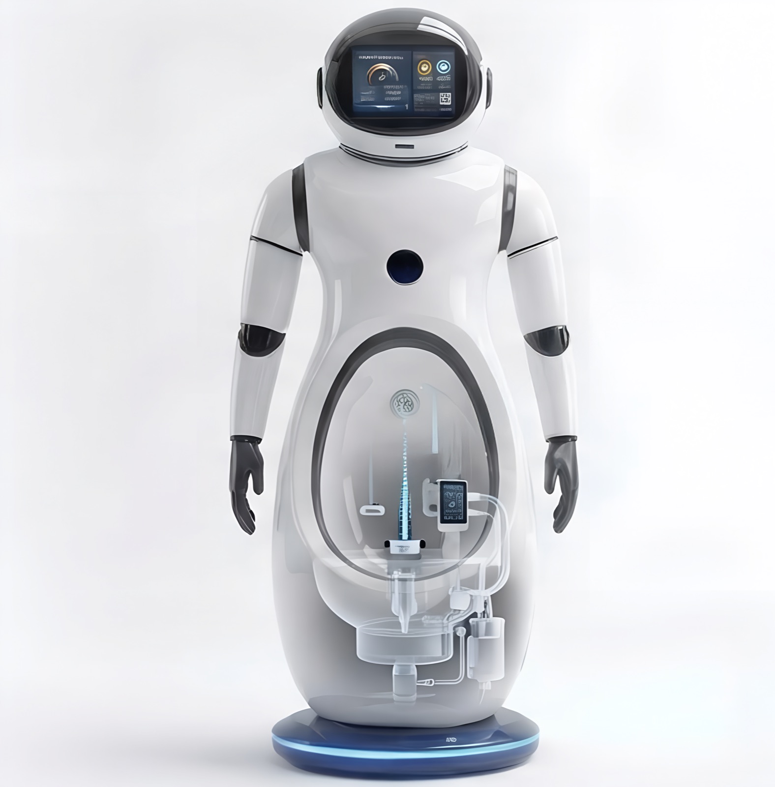 Sampling chamber, shown in the humanoid configuration.